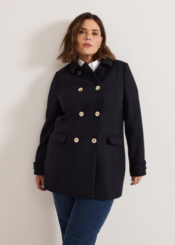 Phase Eight Aurelie Wool Coats Navy USA | 7054326-KM